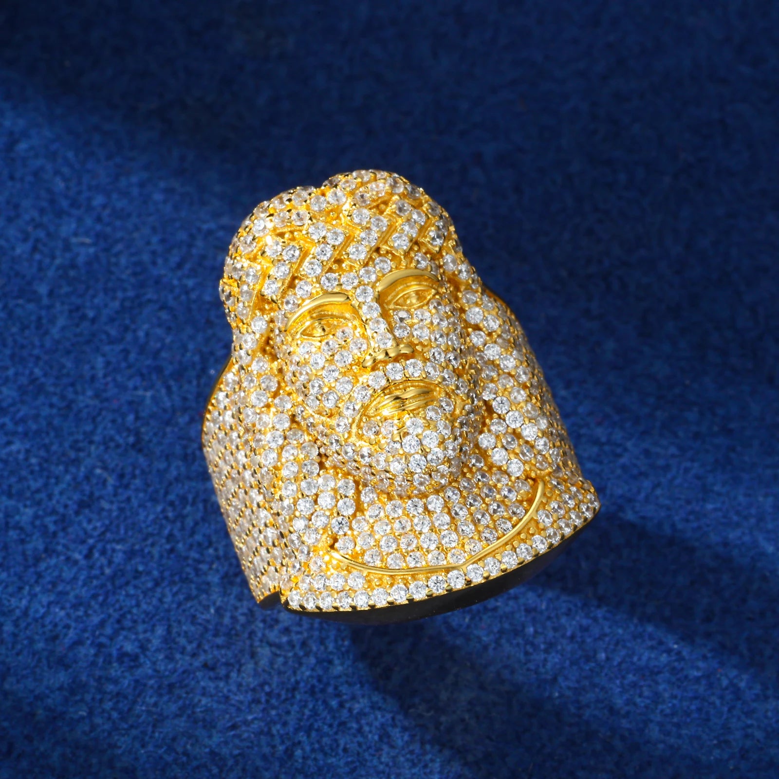 Man Of Faith | Luxury 925 Sterling Silver Jesus Head Moissanite Diamond Iced Ring