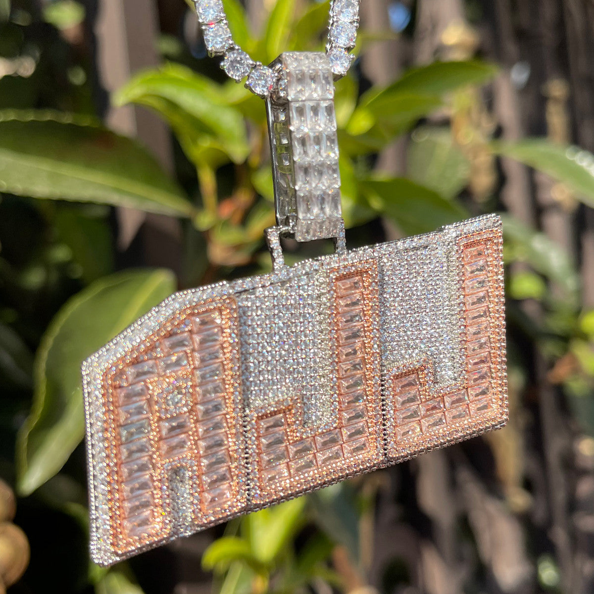 HighLife | Custom Made Iced Baguette Blinged Out Custom Made Pendant