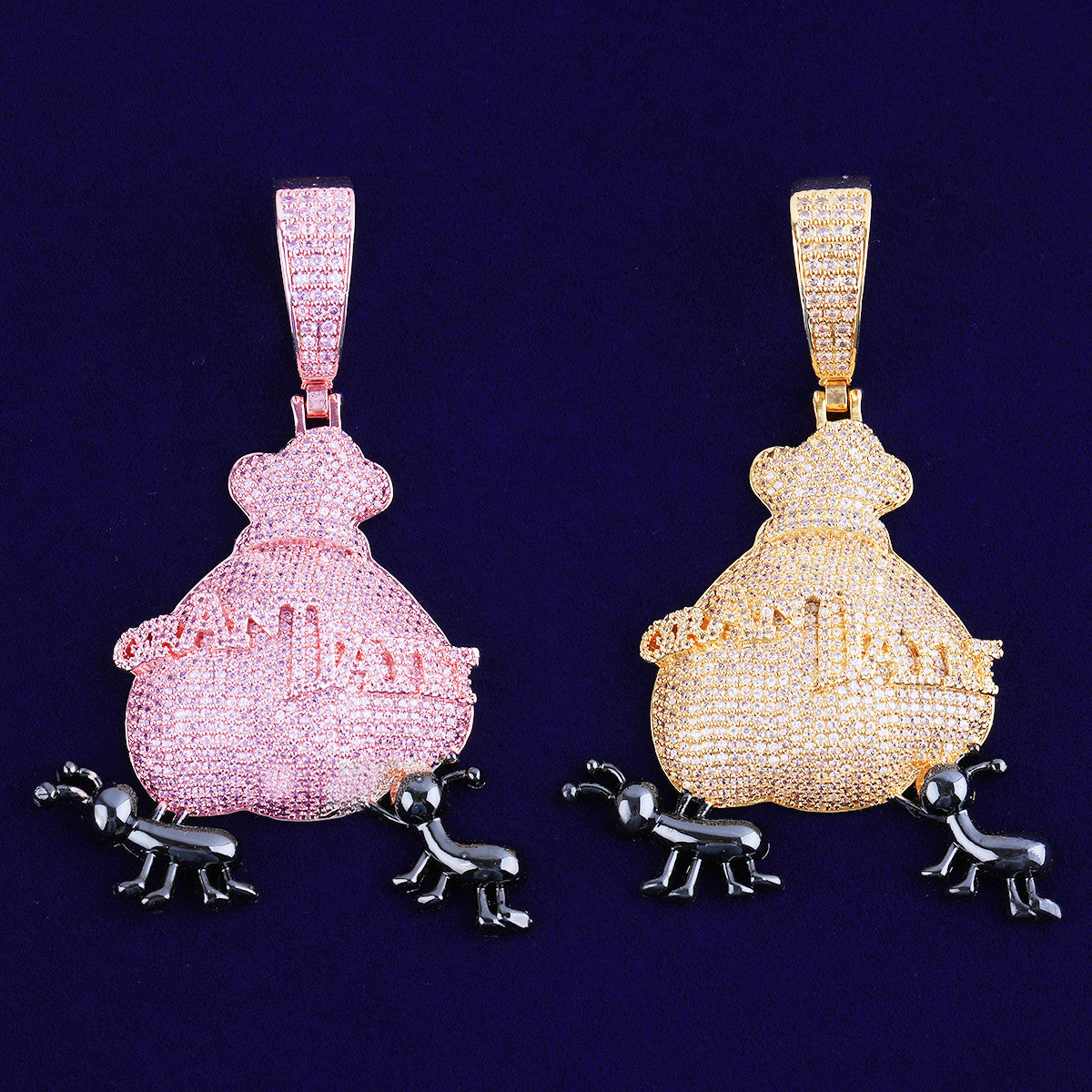 Be Like The Ant | Grand Ant VVS Diamond CZ Money Bag Hip Hop Pendant