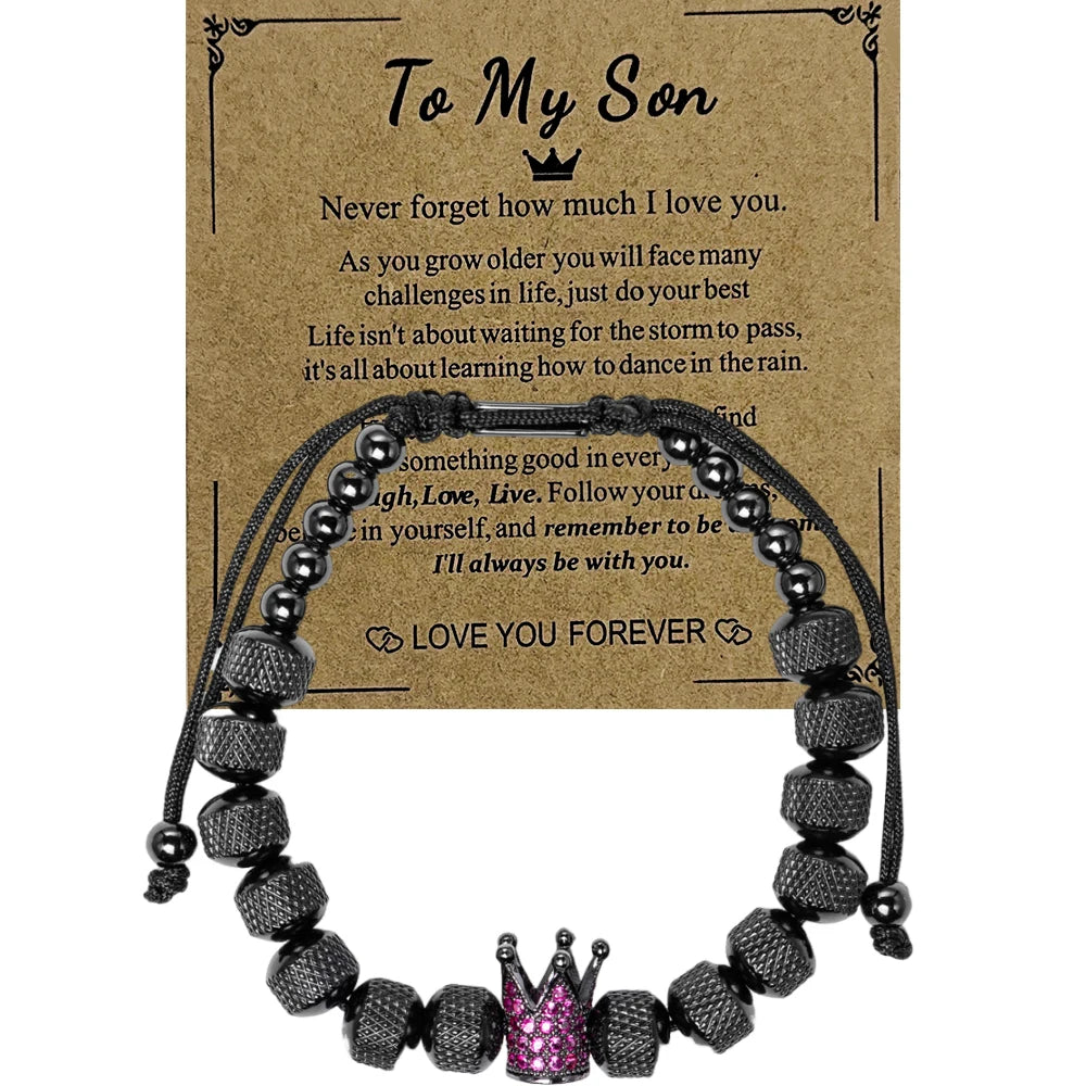 Blessings | VVS Diamond CZ 8MM Kings Crown Iced Blessings Gift Card Message Bracelet