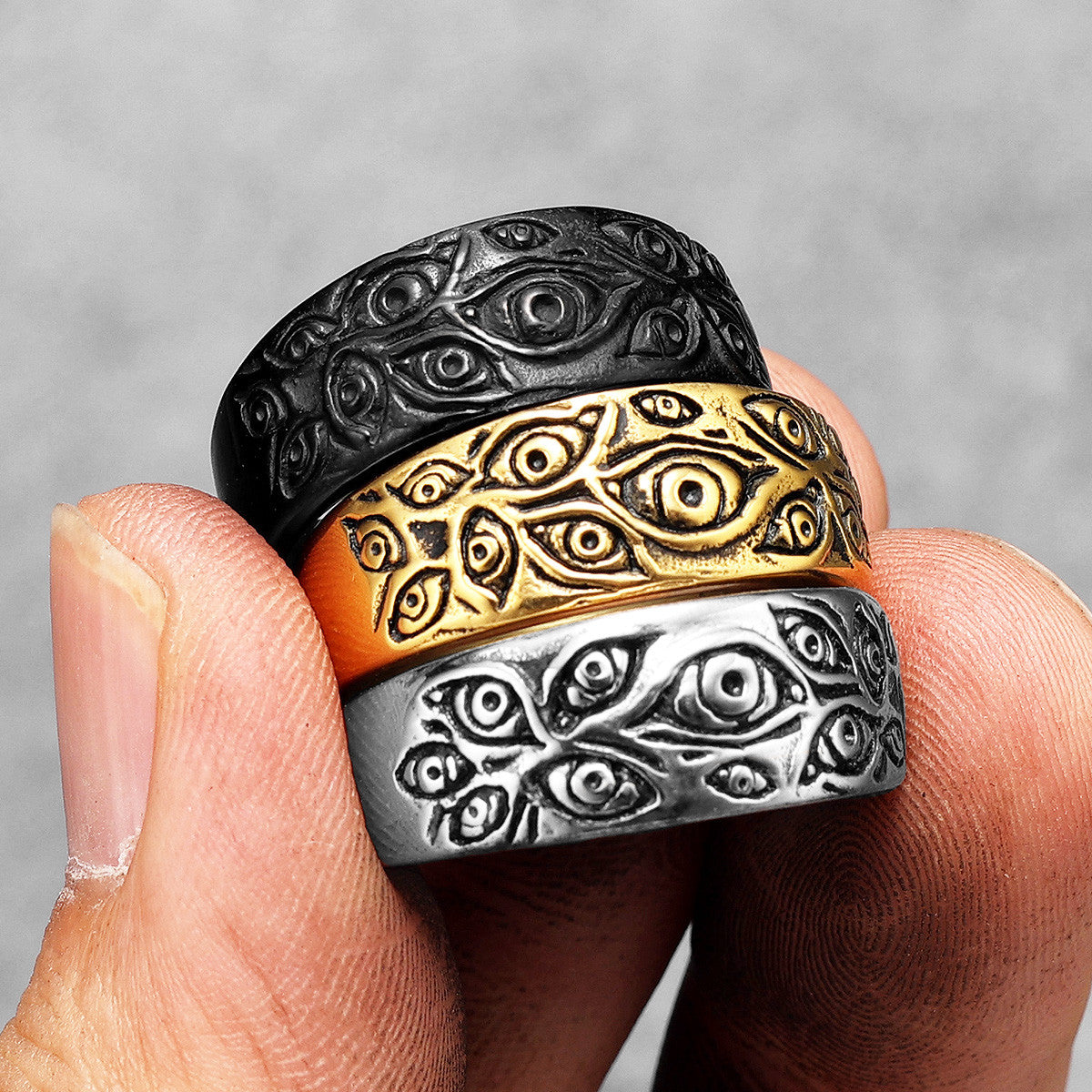 Devil Evil Eye | 316L No Fade Stainless Steel Multi Eyes See All Street Wear Unique Ring