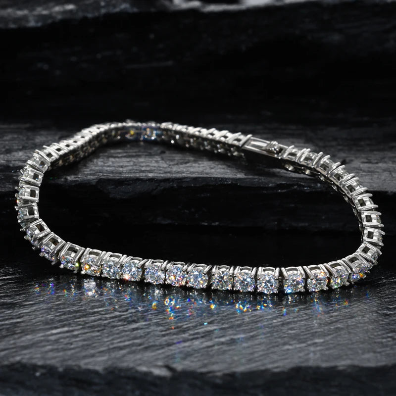 Solid 316L Stainless Steel D VVS1 Moissanite No Fading Tennis Bracelet