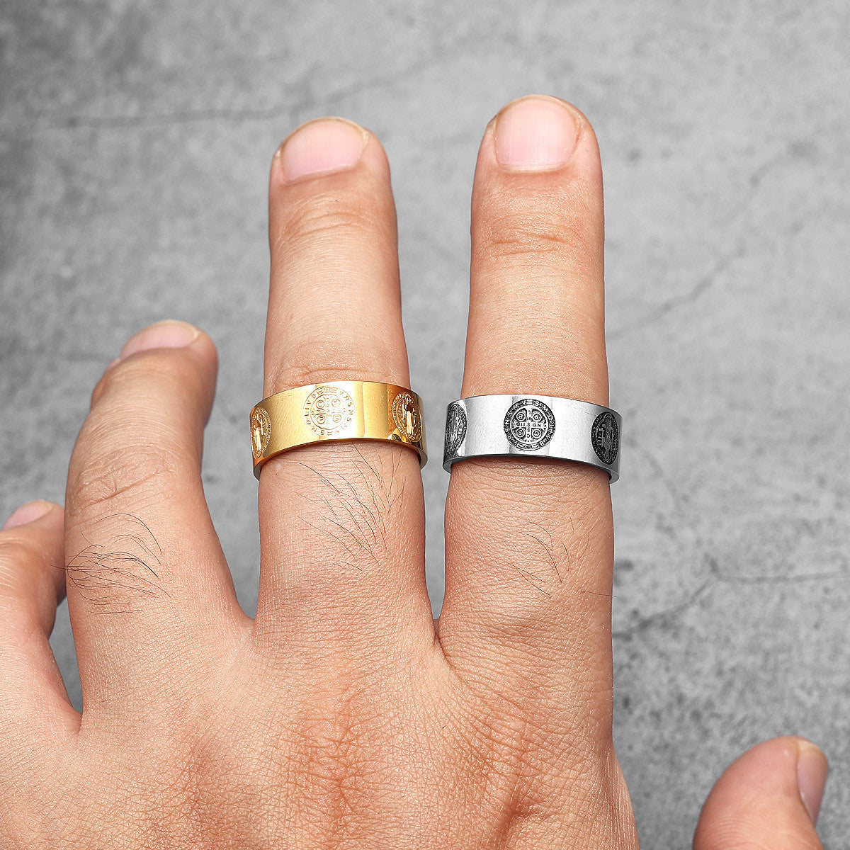 Devils Come Out | 316L No Fade Stainless Steel Saint Benedict Exorcism Cross Ring