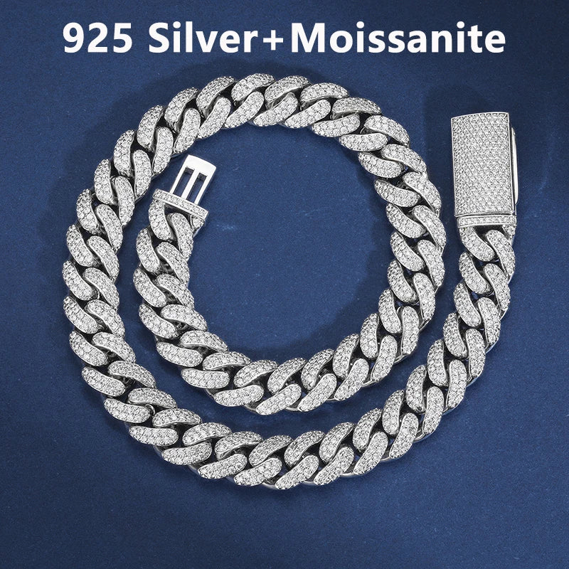 Cuban Luxury | 6mm -12mm Iced Blinged Out Moissanite Diamond 925 Silver Miami Cuban Link Chain