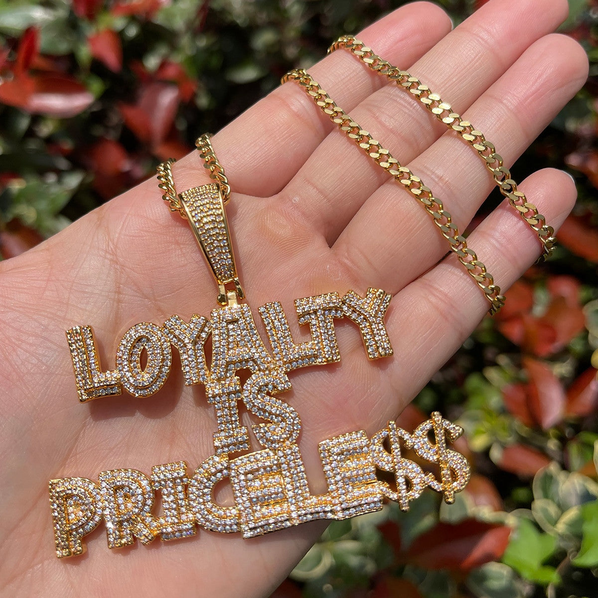 Loyalty Is Priceless | Iced Blinged Out Hip Hop VVS Diamond CZ Pendant