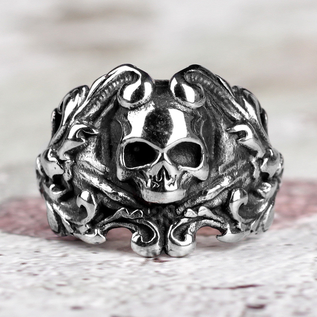 Blooming Flowers | No Fade 316L Stainless Steel Men's Street Style Skull Ring
