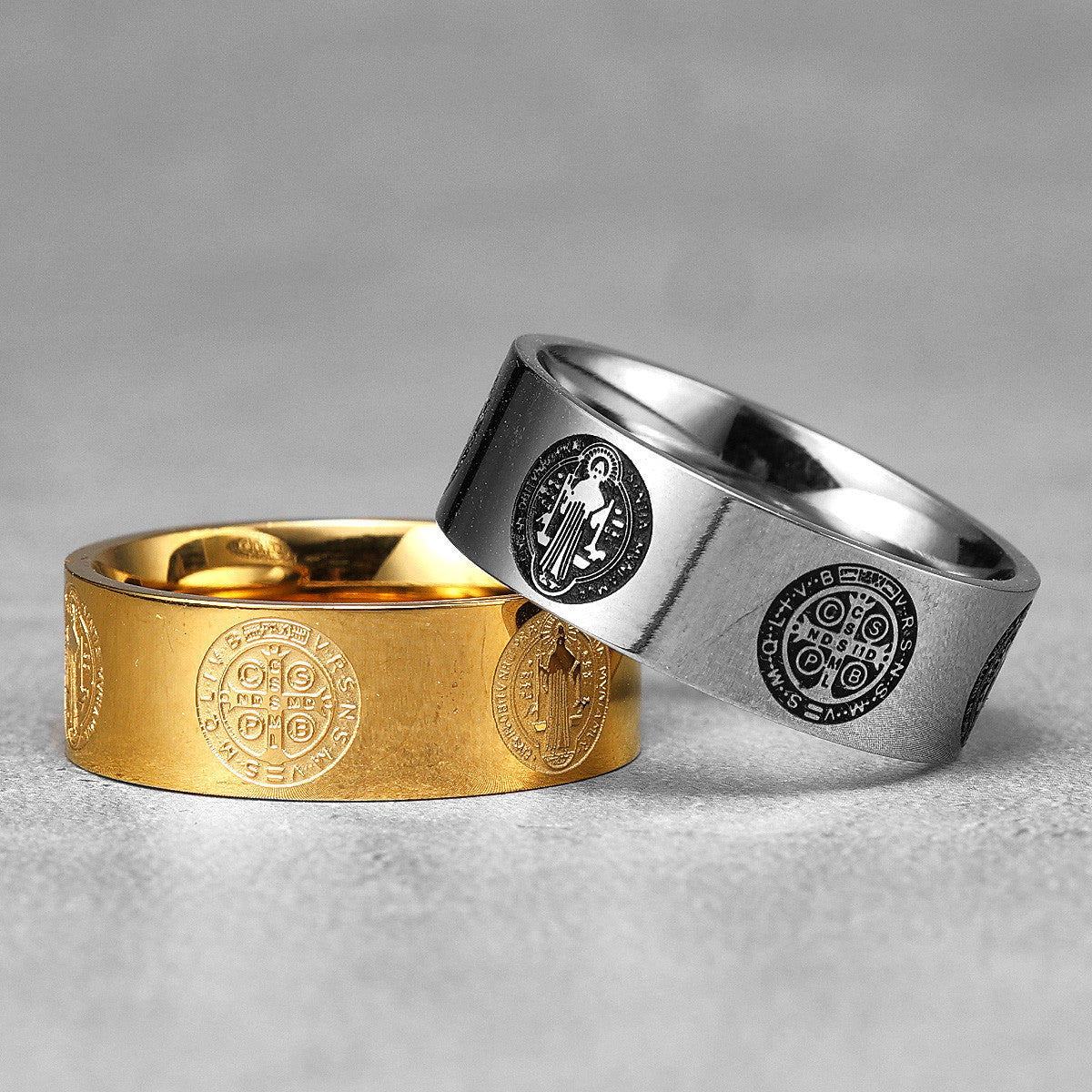 Devils Come Out | 316L No Fade Stainless Steel Saint Benedict Exorcism Cross Ring