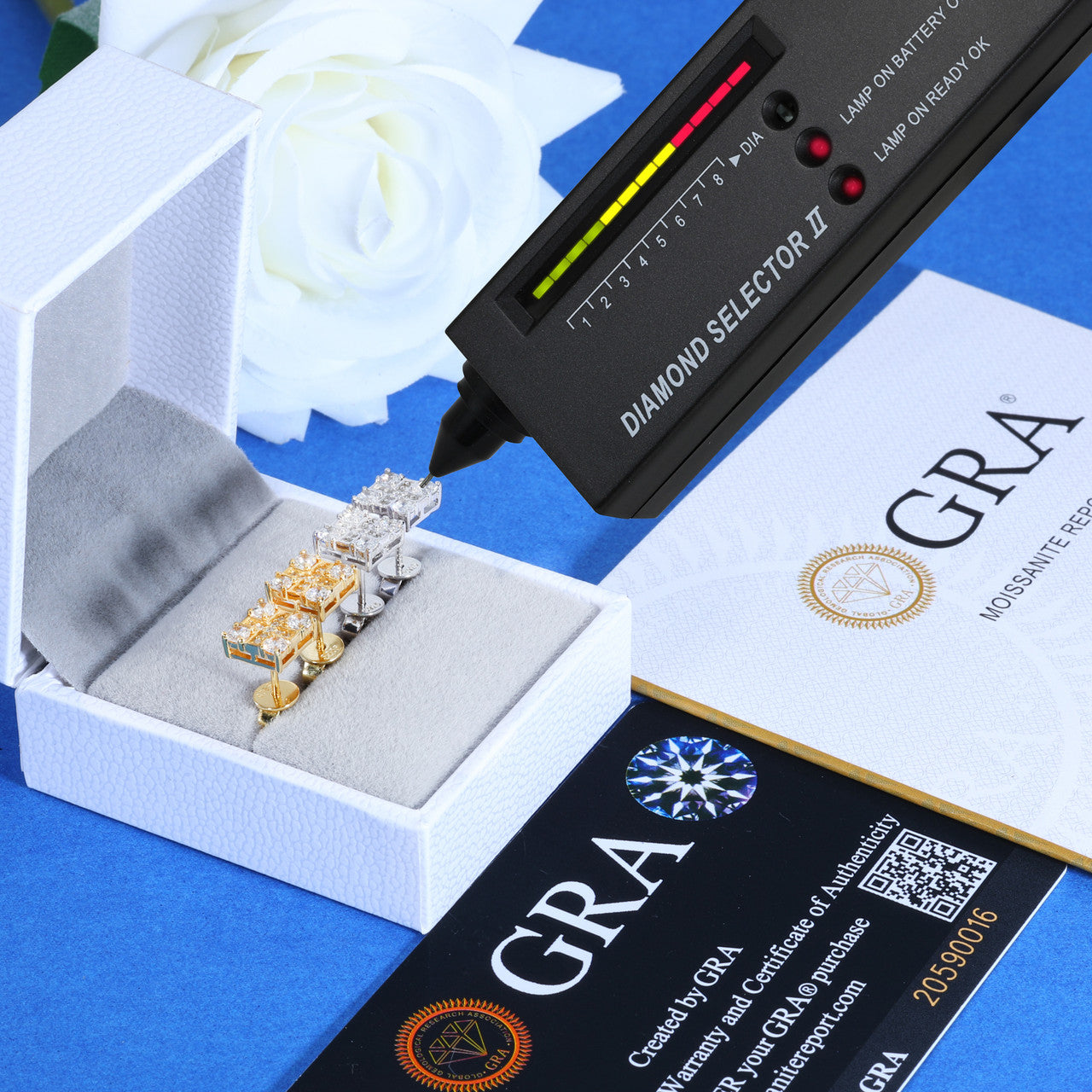 Solid Sterling Silver Iced Blinged Out Square Moissanite Diamond VVS Hip Hop Earrings