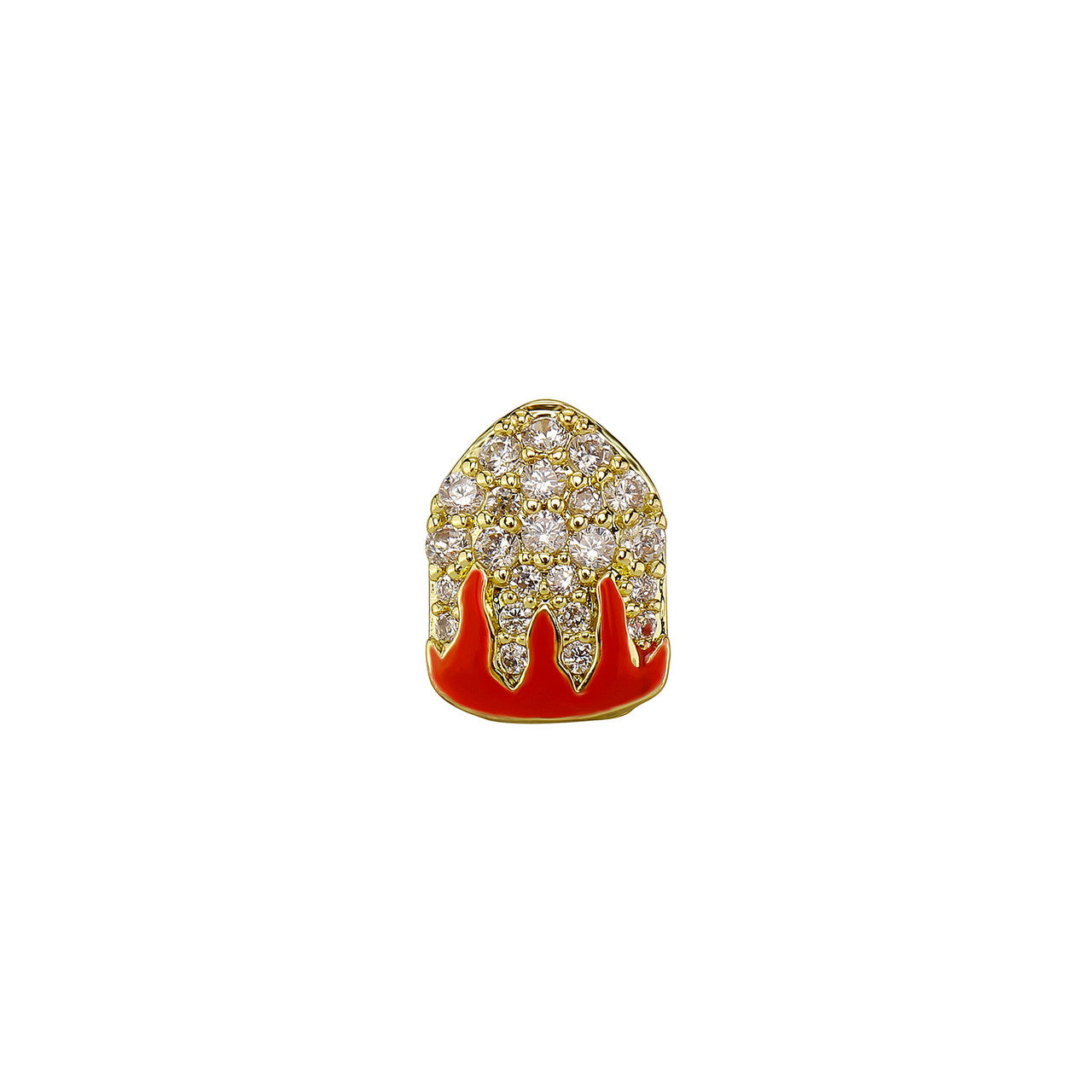 Fire Flame Grill | VVS Diamond CZ Iced Blinged Out Red Drip Teeth Tooth Grillz