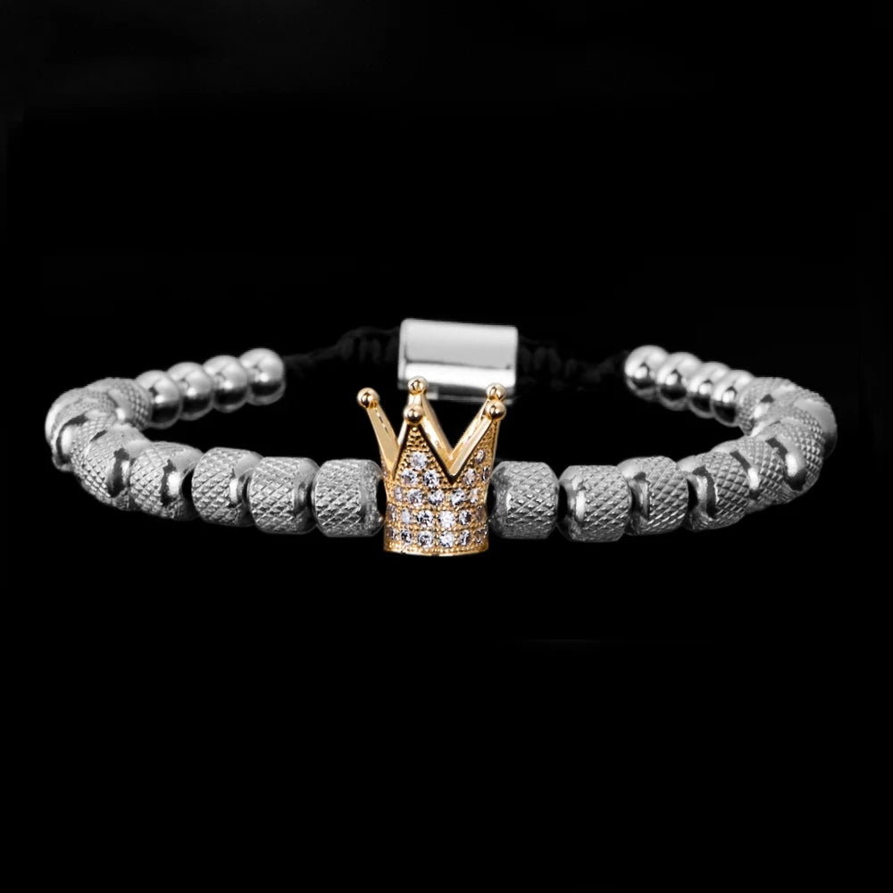 Regal Steel Armlet | Kings Crown No Fade Stainless Steel Luxury Bracelet