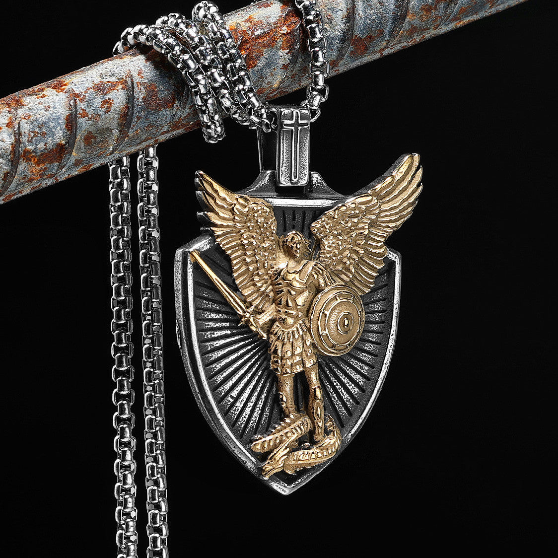 Saint Michael | 316L Stainless Steel Archangel Guardian Shield or Protection Pendant