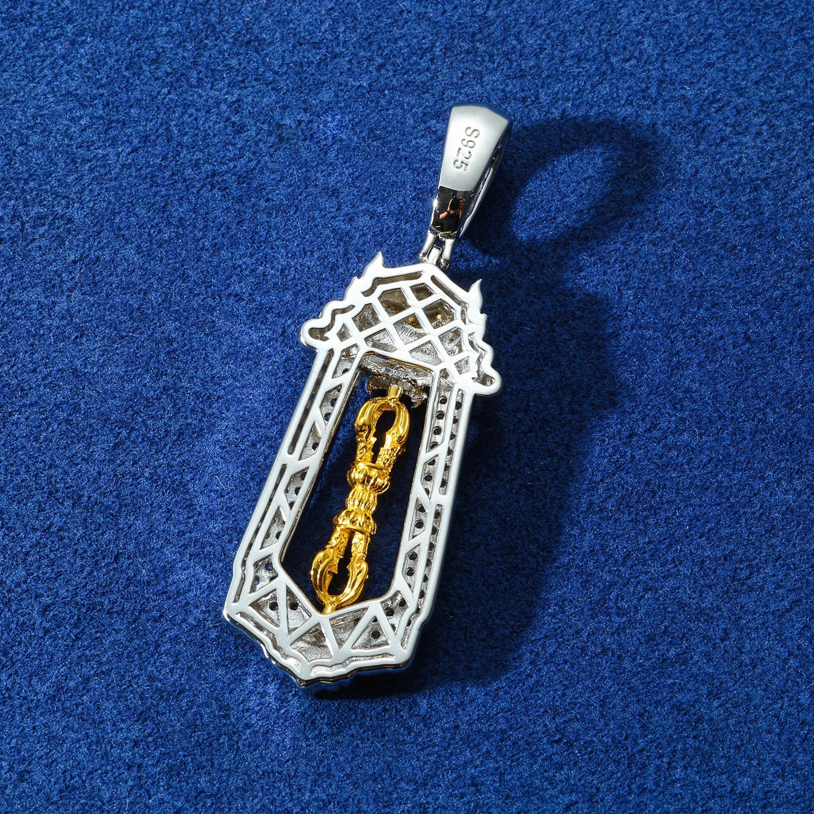 The Vajra | D VVS1 Moissanite Diamond Ancient Tibetan Buddhist 925 Silver Pendant
