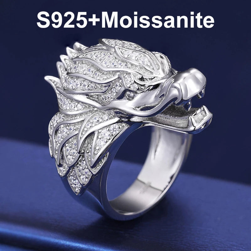 Dragon Heart | Moissanite Diamond 925 Sterling Silver Iced Blinged Out Dragon Ring