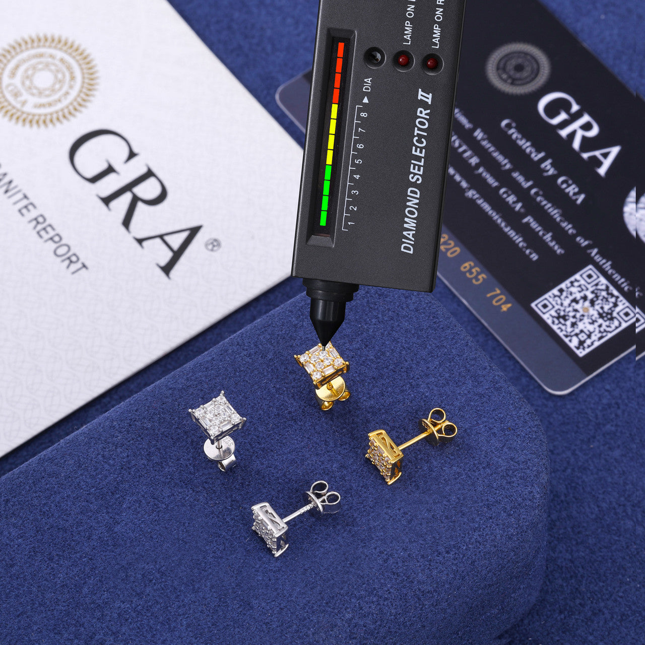 Certified Baguette Cut Moissanite Diamond 925 Solid Sterling Silver Hip Hop Stud Earring