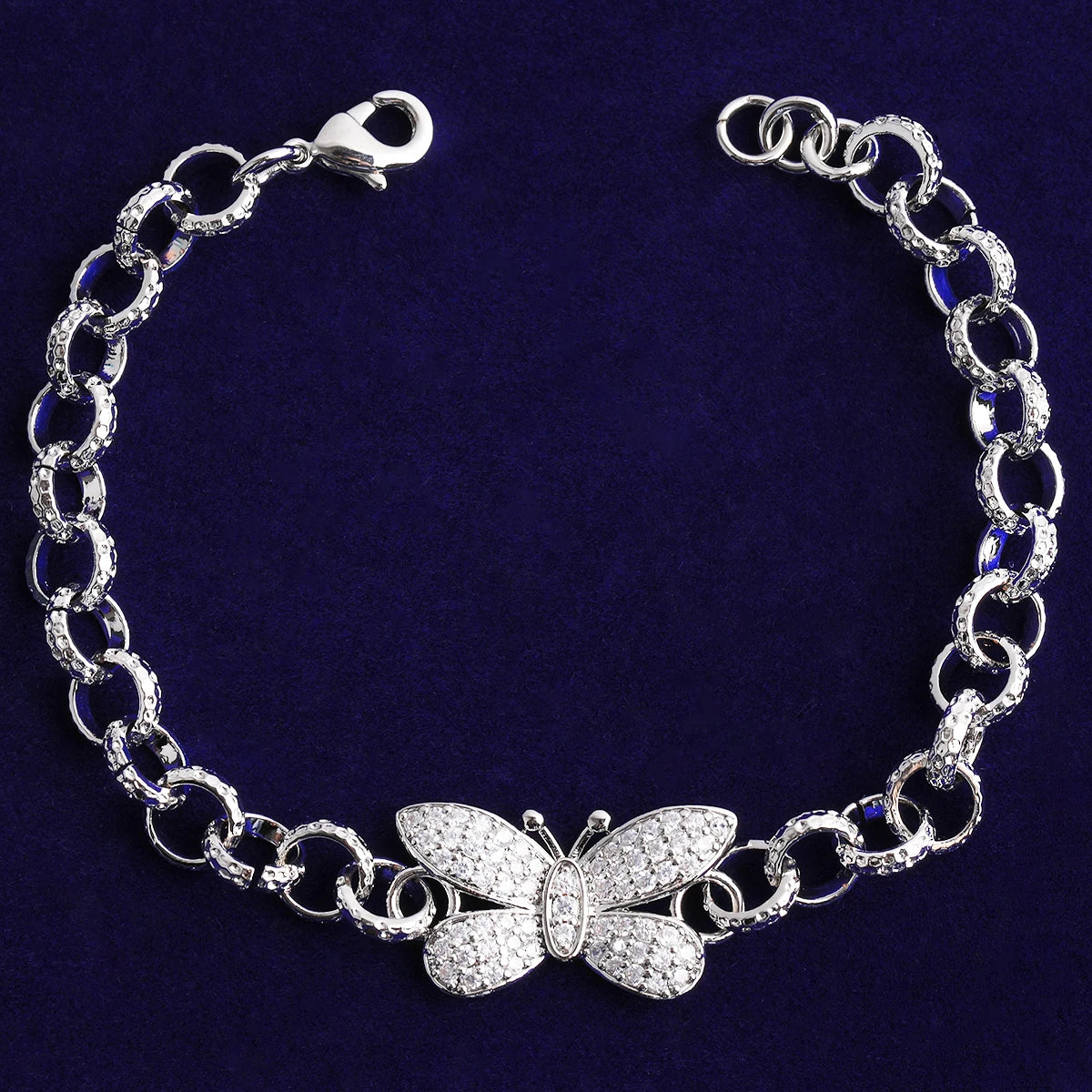 The Enchanted | VVS Diamond CZ Butterfly Iced Rolo Link Belcher Chain Bracelets