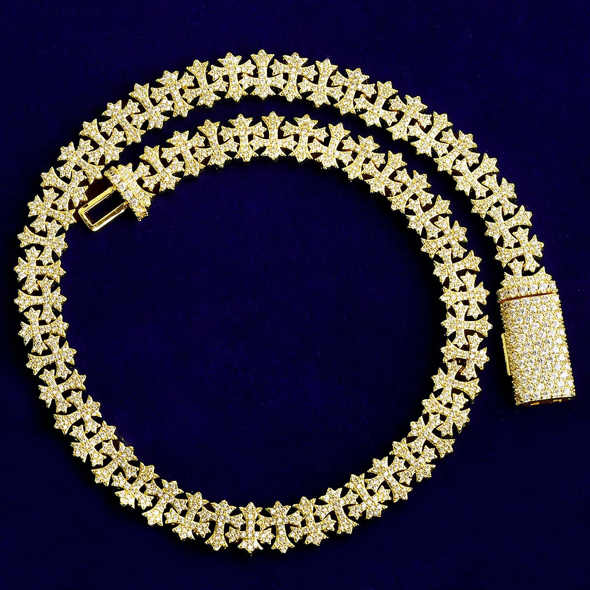 Criss Crossed | VVS Diamond CZ Cross Link Iced Blinged Out Hip Hop Chain Necklace