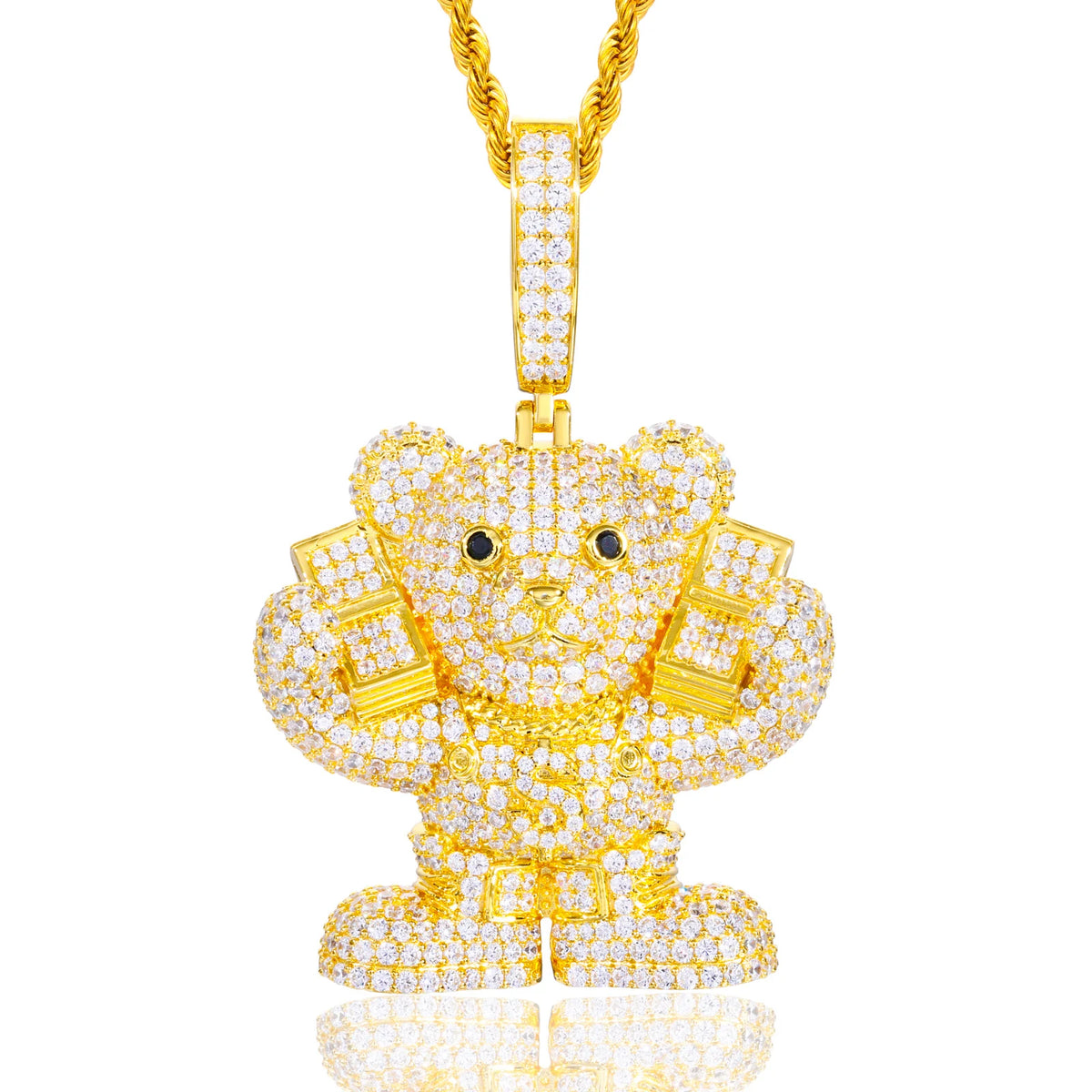 Racked Up | Boss Bear Solid 925 Sterling Silver Moissanite Diamond Hip Hop Pendant