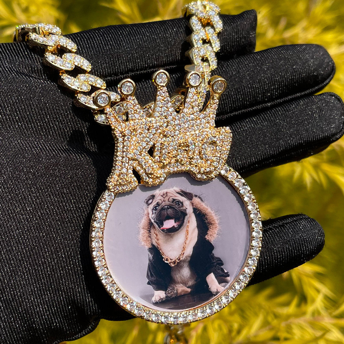 King Queen Iced Custom Photo Picture Hip Hop Chain Pendants