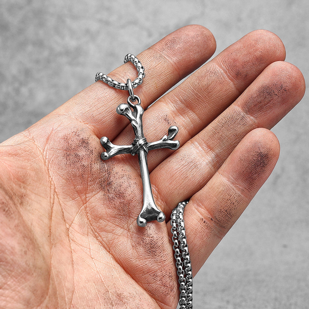 The Bone Doctor | No Fade solid Stainless Steel Hip Hop Bone Cross Pendant