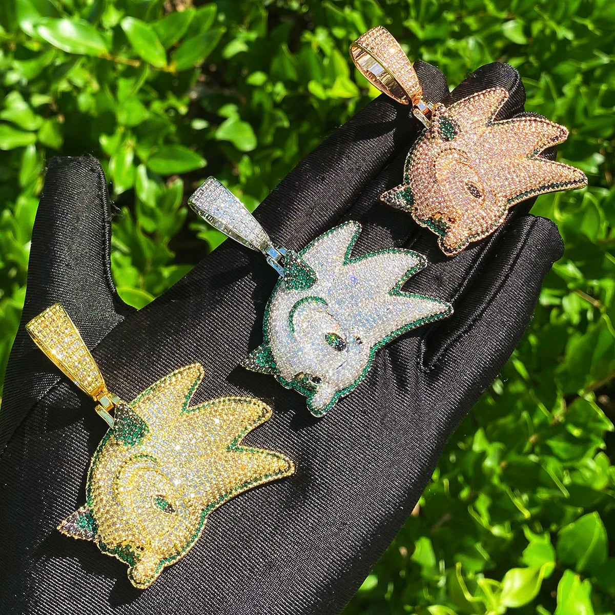 The Hedgehog | VVS Diamond CZ Sonic Prong Set Iced Blinged Out Pendant