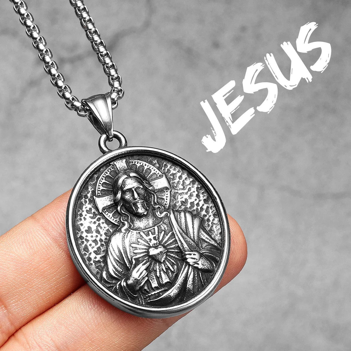 Jesus Heart Collection | 316L No Fade Stainless Steel Men's Spiritual Pendant Chain