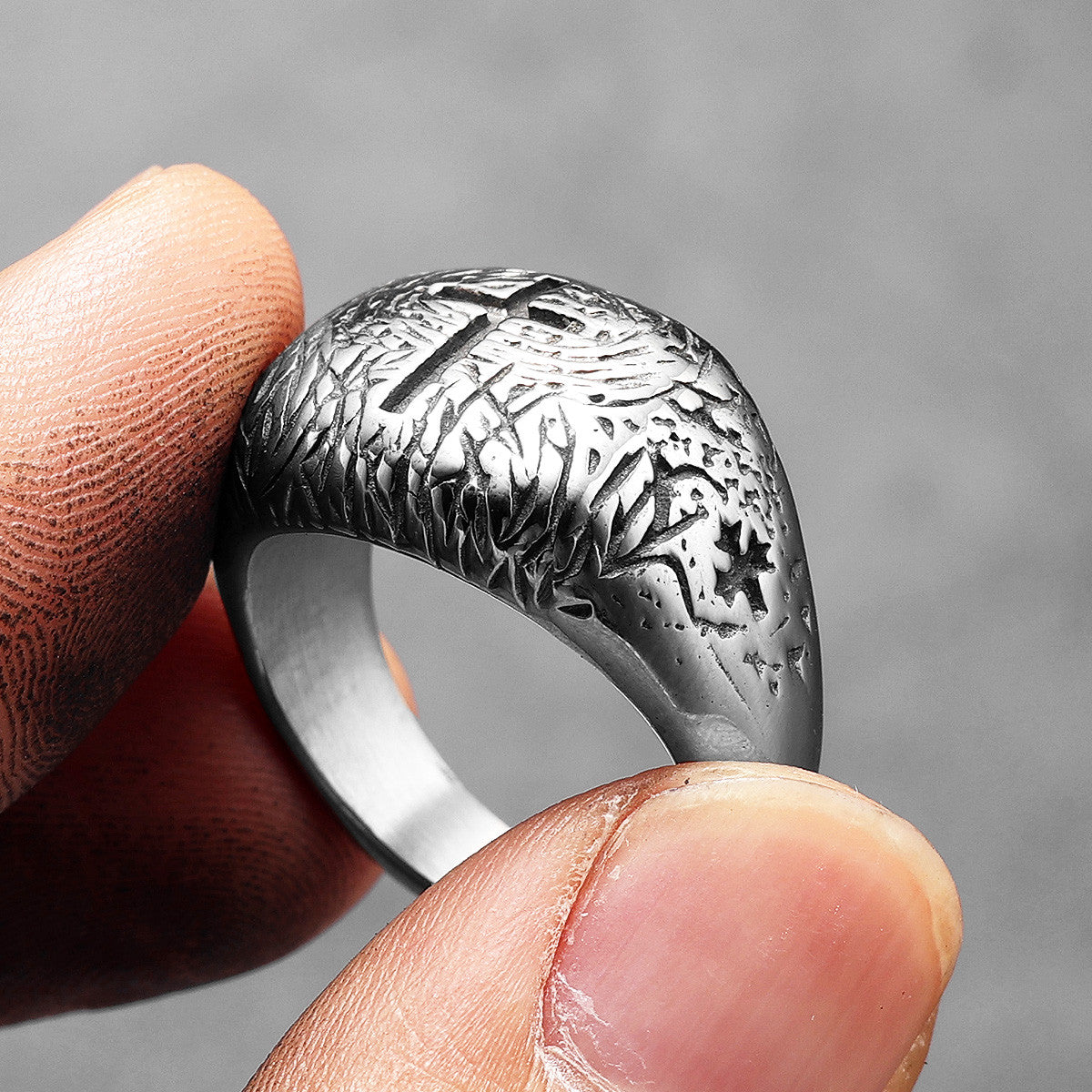 Christian Cross | 316L No Fade Stainless Steel Designer Amulet Men's Rings