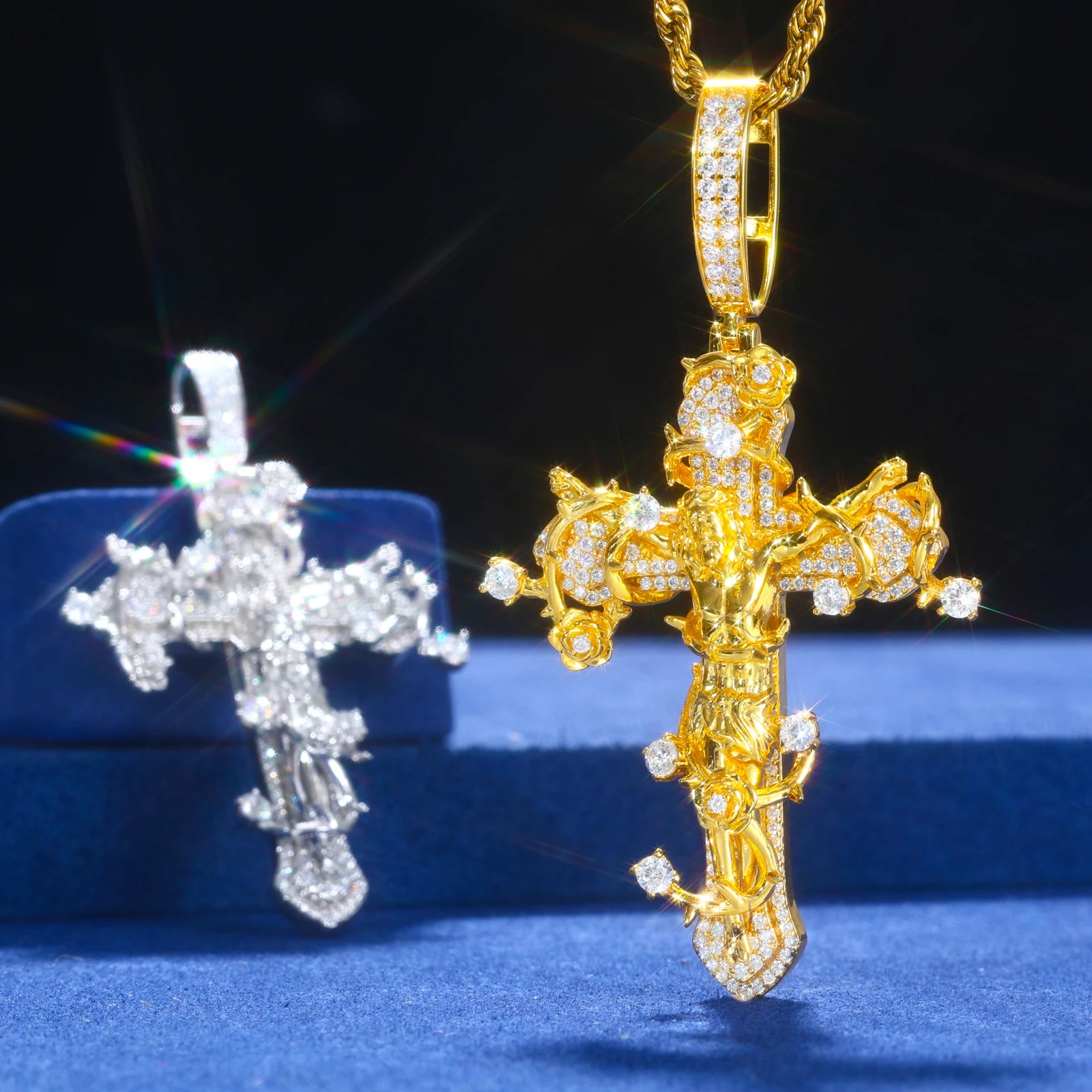Thorns of Salvation | Original Design Iced Blinged Out 925 Moissanite Diamond Cross
