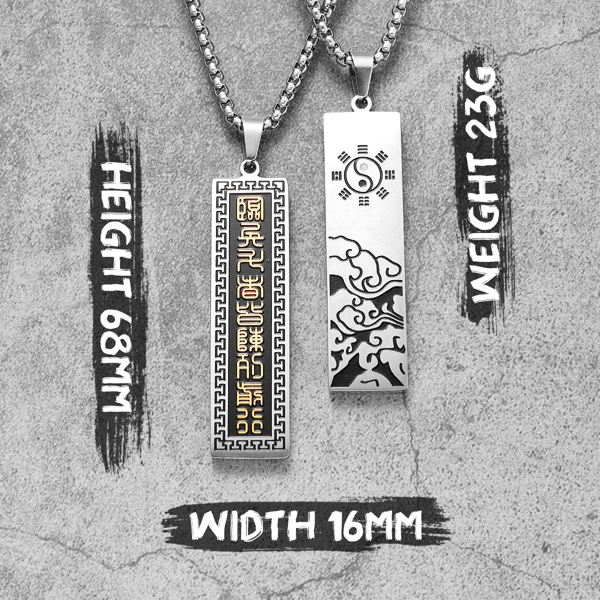 Taoism | 316L No Fade Stainless Steel Nine-character Mantra Pendant