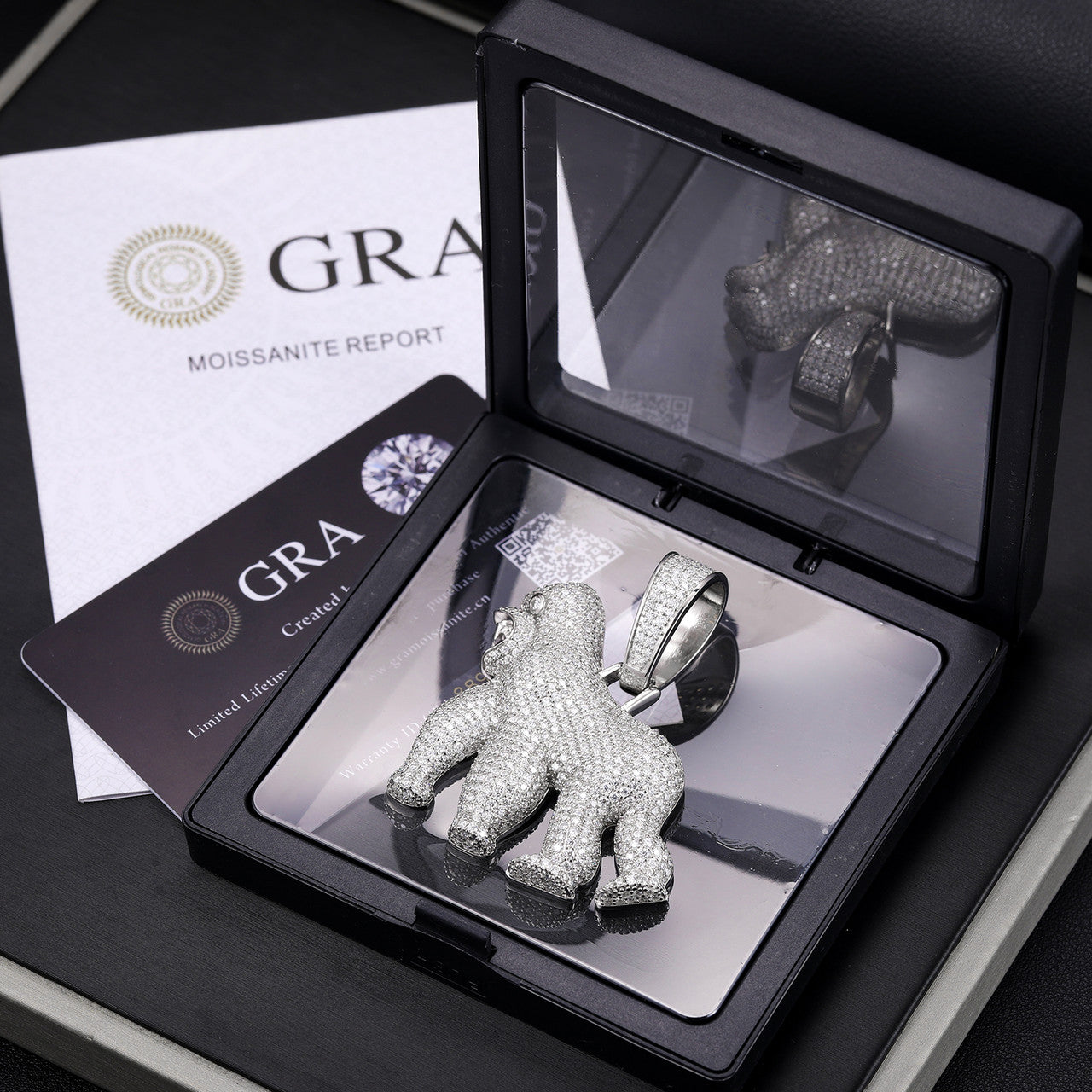 Apeshit | Mens Moissanite Diamond 925 Sterling Silver Hip Hop Gorilla Pendant
