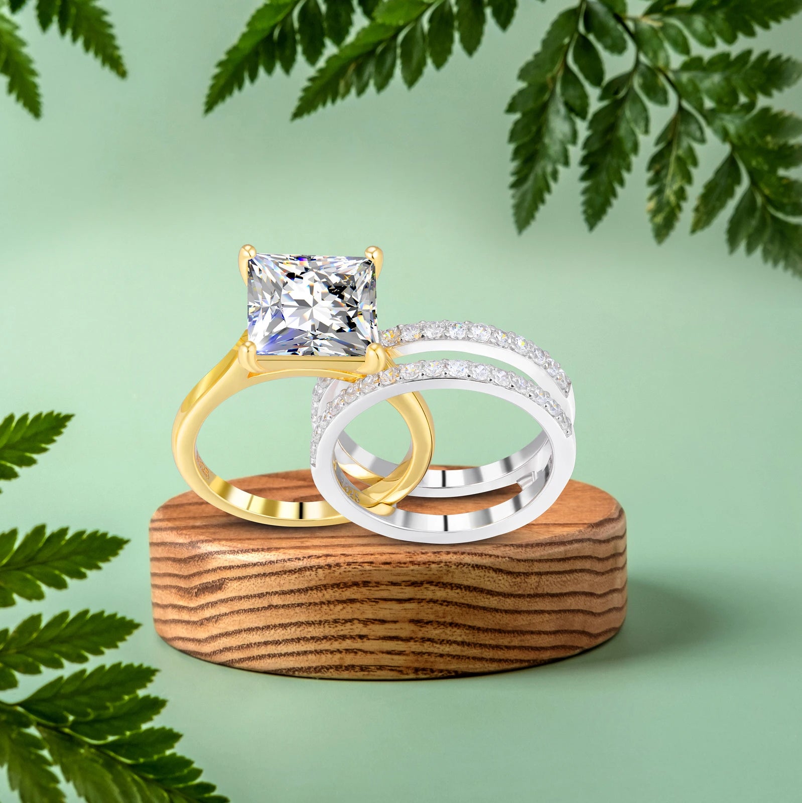 Women's Luxury 6CT Fashion Bridal Engagement Wedding Rings 5A CZ Buy 1 Get 1 Free Party Ring