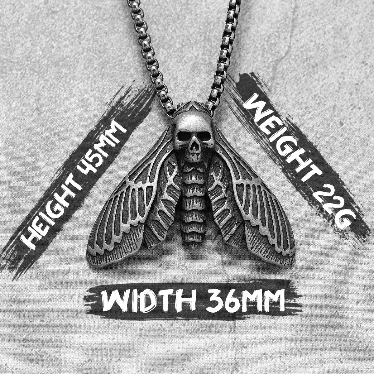 Skull Butterfly | 316L No Fade Solid Stainless Steel Designer Street Wear Pendant