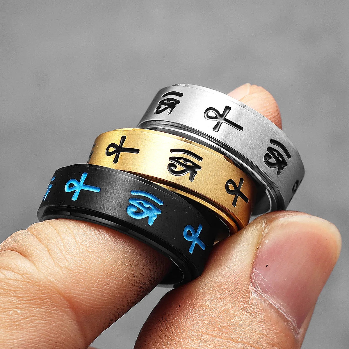 Egypt Eye of Horus | 316L No Fade Stainless Steel Ancient African Men Rings