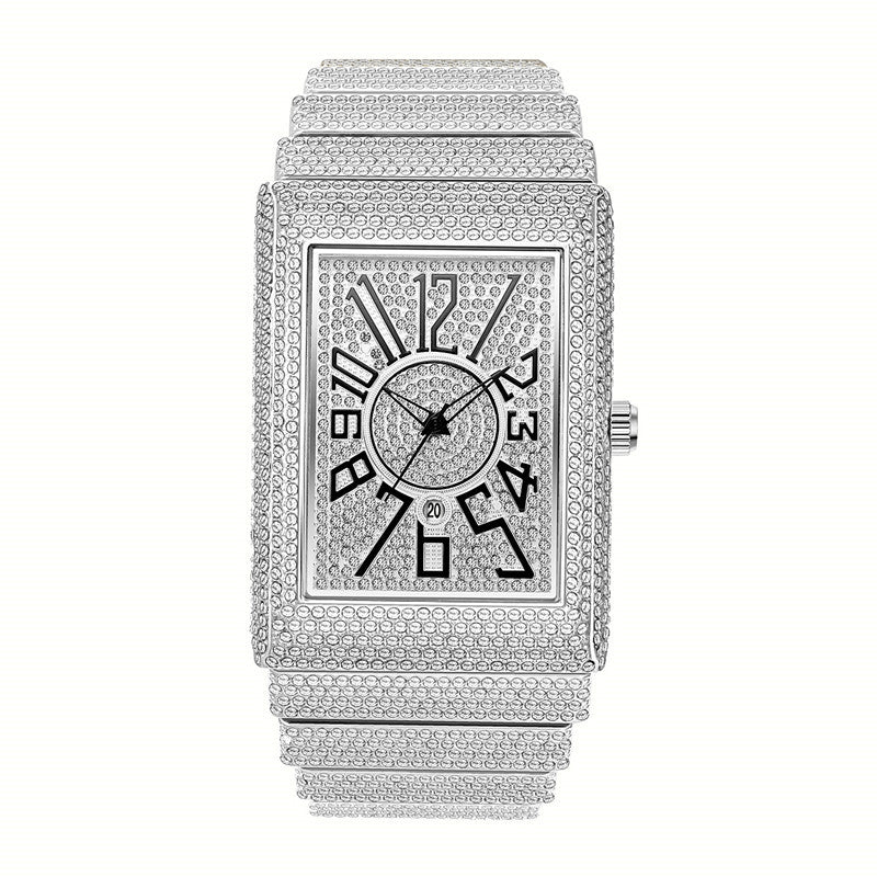 Time Is Now | Iced Blinged Out Square Bezel VVS Diamond CZ Hip Hip Watch