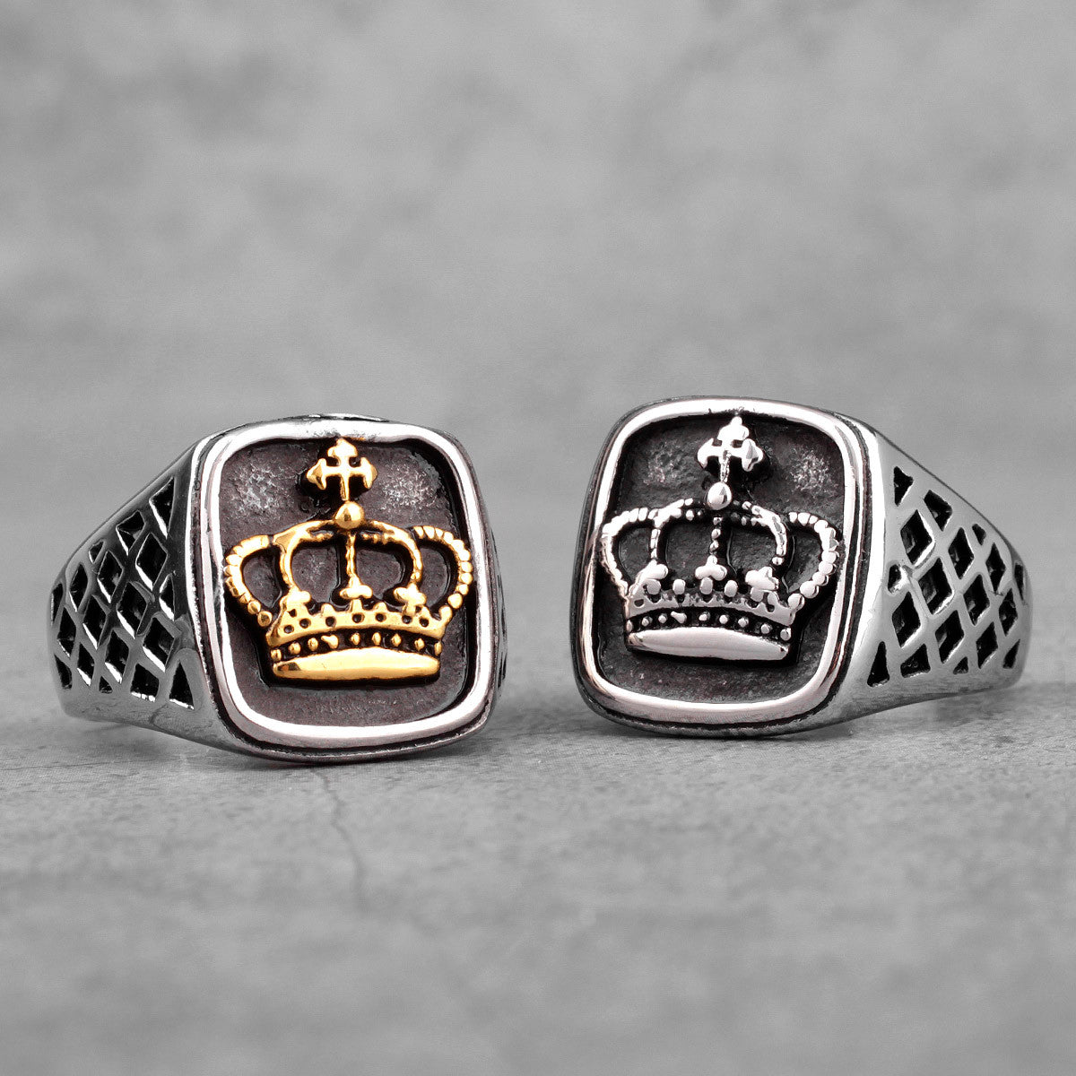 Noble Crown | 316L No Fade Stainless Steel Gold Silver Crown Hip Hop Rings