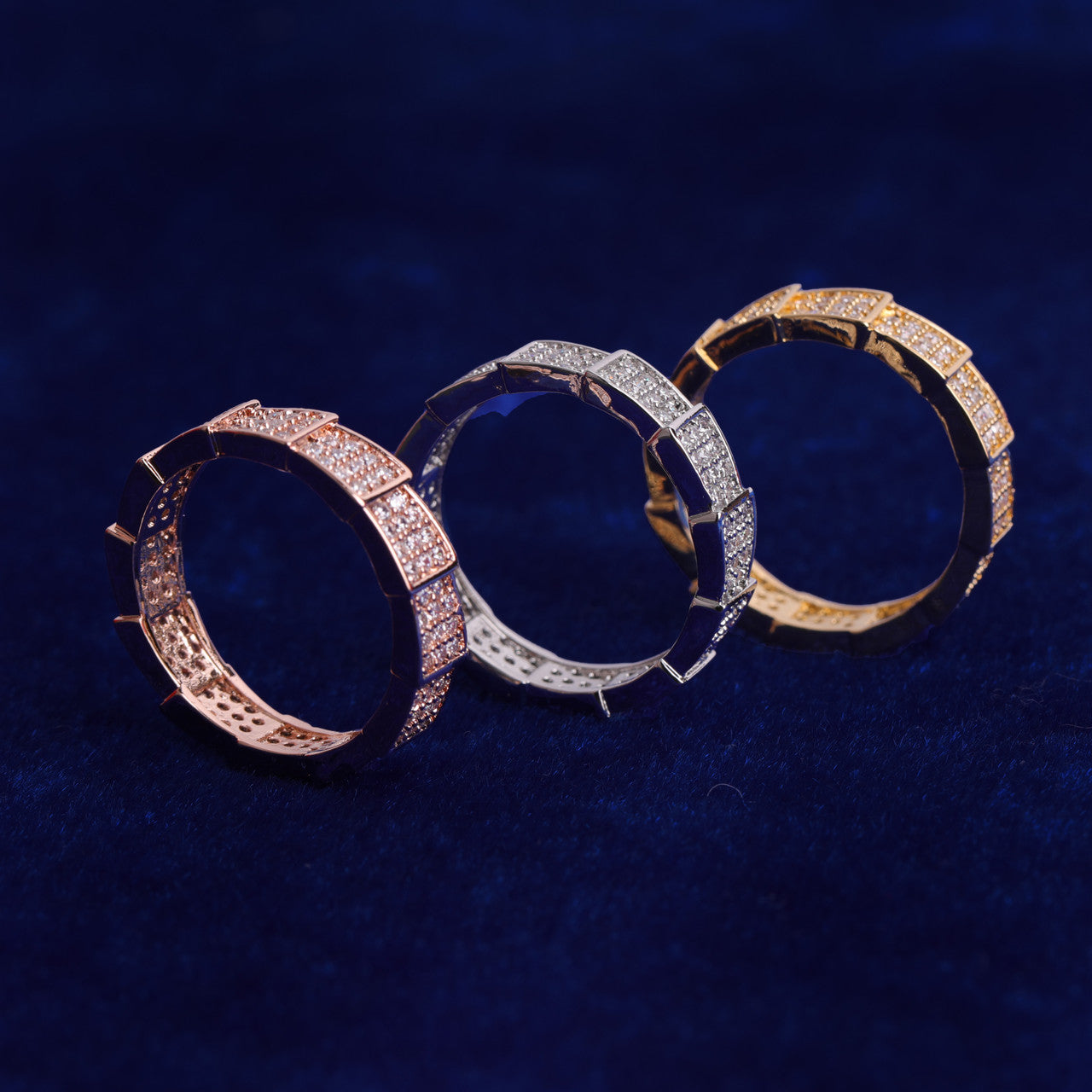 Level Up | Mens 5A VVS Diamond Prong Set 24k Gold Silver Rose Hip Hop Rings