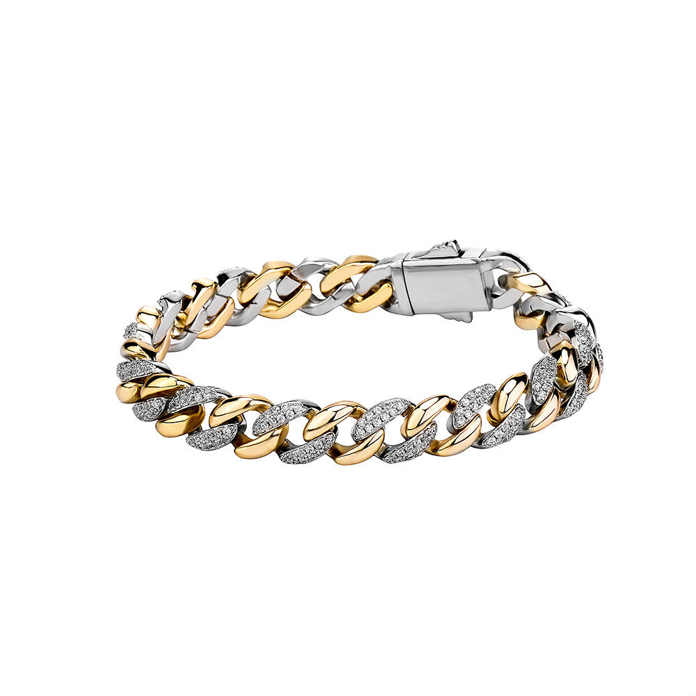 The Intertwined | Mens Gold Silve Miami Cuban Link 14mm Hip Hop Spring Clasp Bracelet