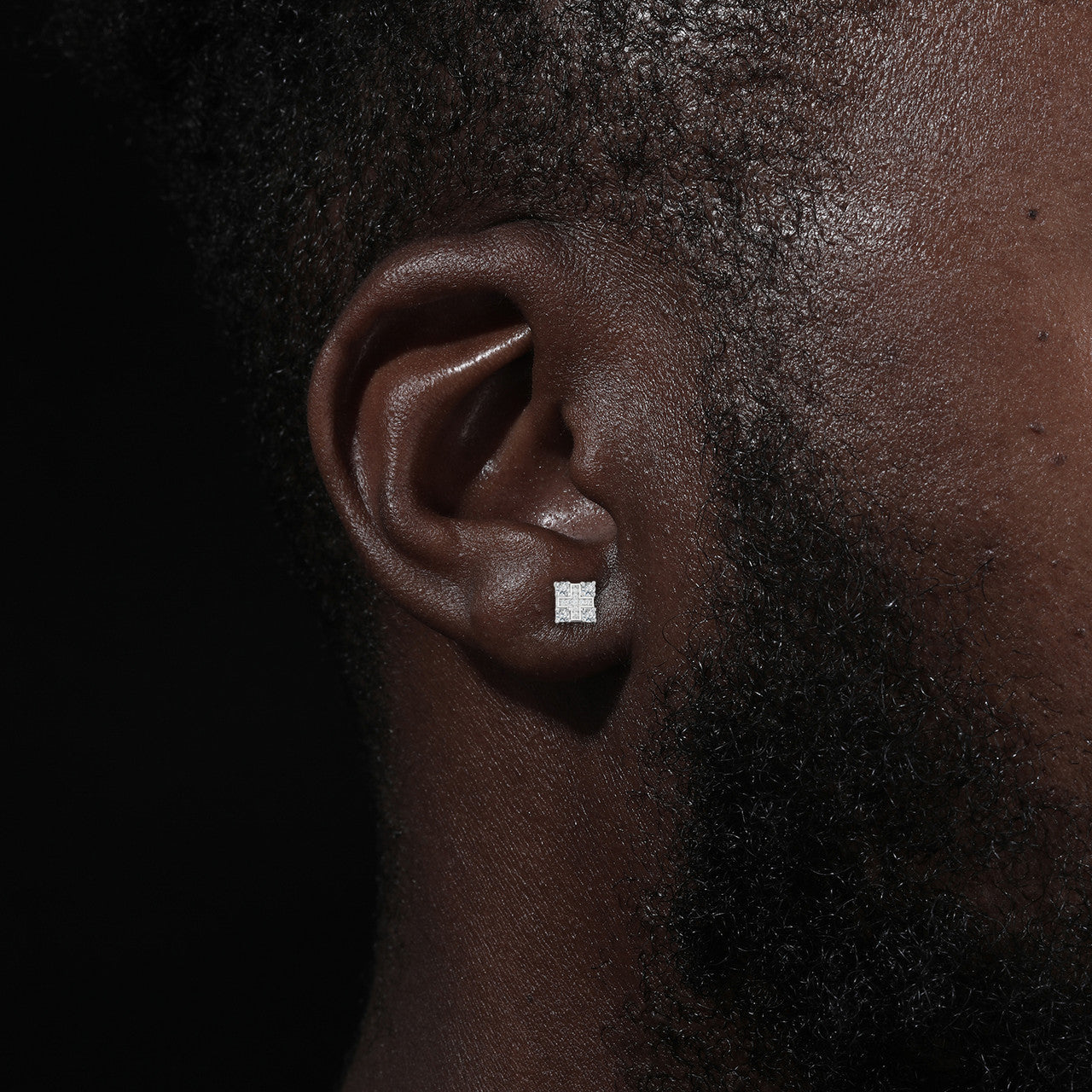 Solid Sterling Silver Iced Blinged Out Square Moissanite Diamond VVS Hip Hop Earrings