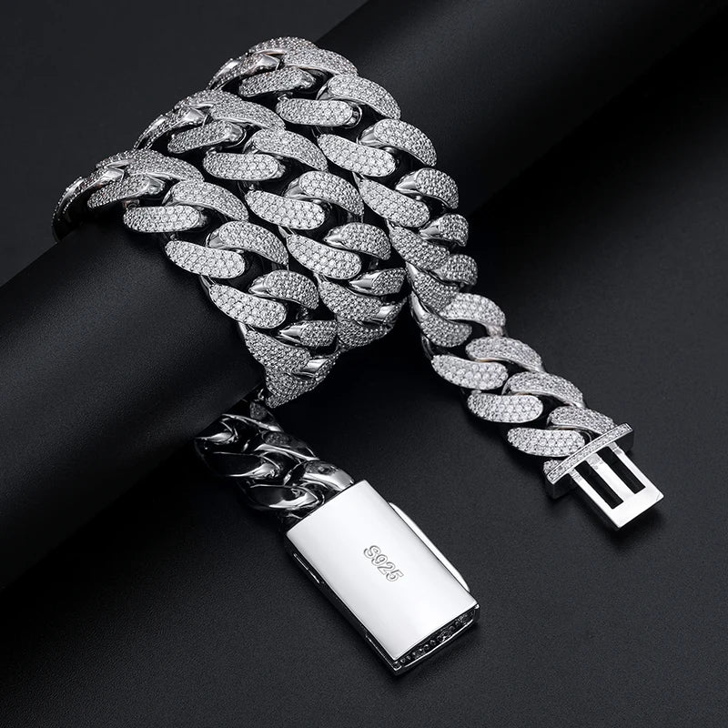 Cuban Luxury | 6mm -12mm Iced Blinged Out Moissanite Diamond 925 Silver Miami Cuban Link Chain
