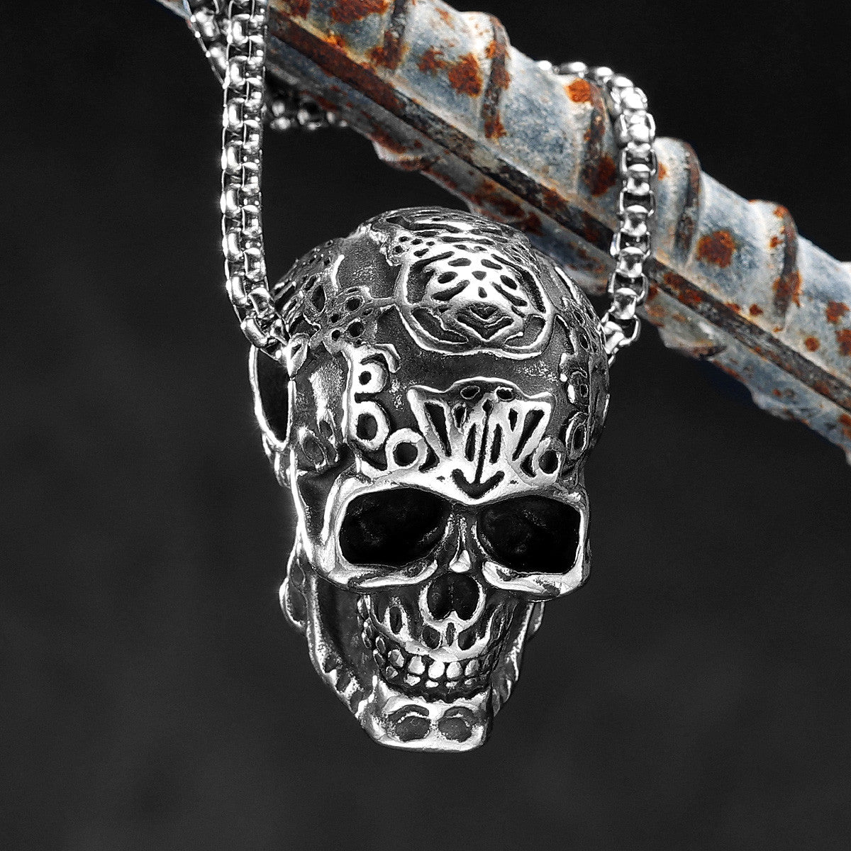 Carved Skull | No Fade Solid Stainless Steel Street Style Pendant Chain Necklace