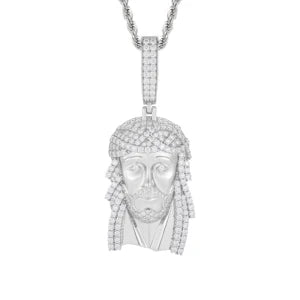 Classic Jesus Piece | The Original 925 Sterling Silver Moissanite Diamond Hip Hop Jesus Pendant