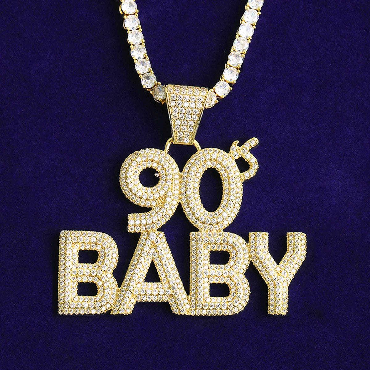 90's Baby | VVS Diamond CZ Iced Blinged Out Hip Hop 5AA+ Pendant Chain
