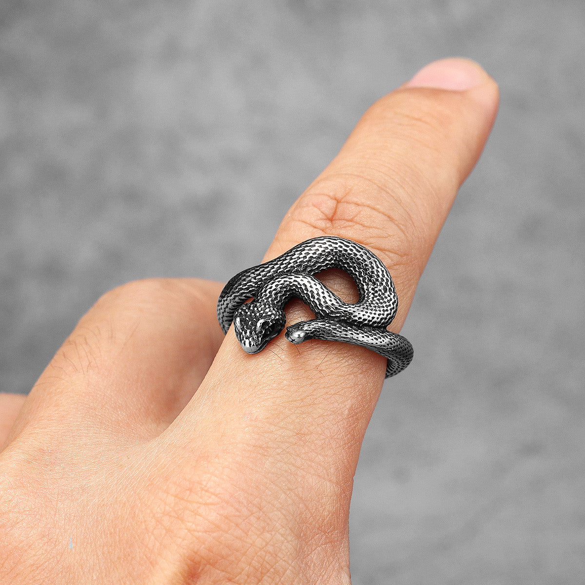 Coiled Viper | Stainless Steel Snake In The Grass Street Wear Hip Hop Rings