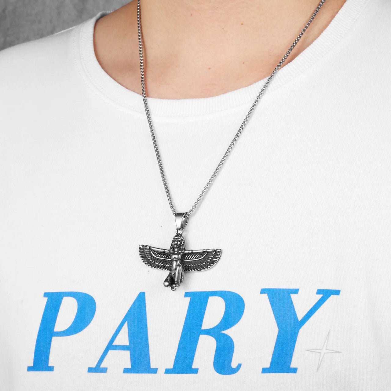 Isis | 316L Solid Stainless Steel Goddess Egyptian Pharaoh Eagle Wing Pendant