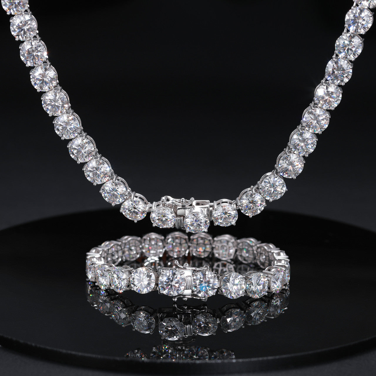 Moon Rocks | 10mm Moissanite Diamond Iced Blinged Out Tennis Link Chain Bracelets