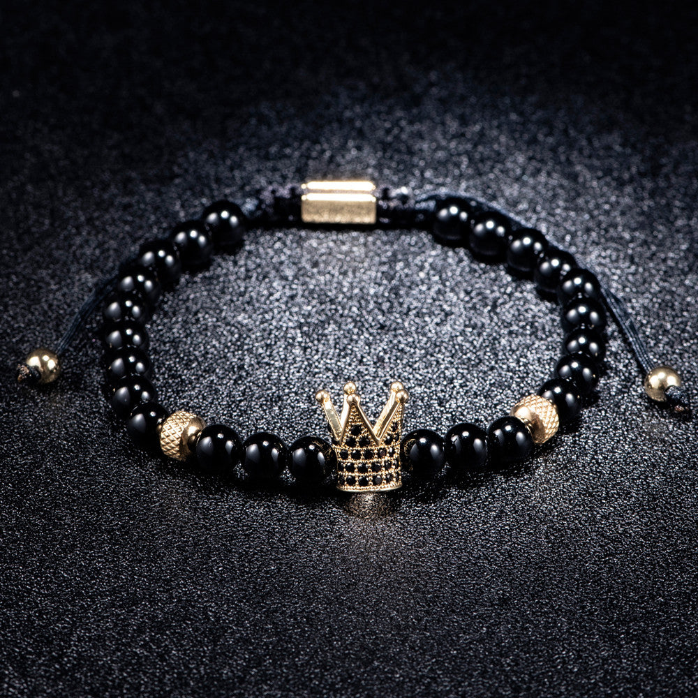 Black Gold | Simulate Diamond Crown Lion Head Skull Adjustable Stainless Steel Luxury Bracelets