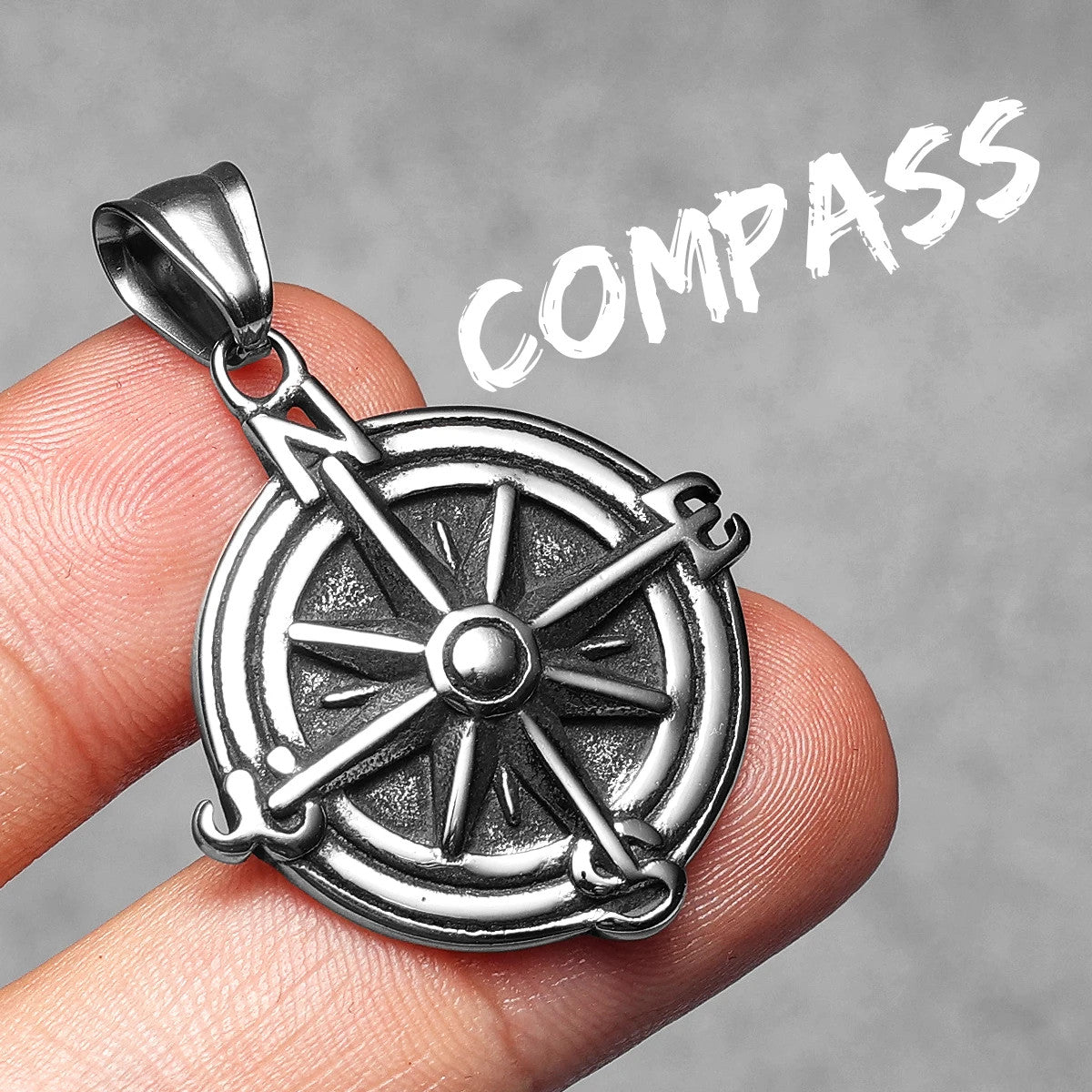 Compass | 316L Solid Stainless Steel Nautical Sailor Compass Street Stylish Pendant