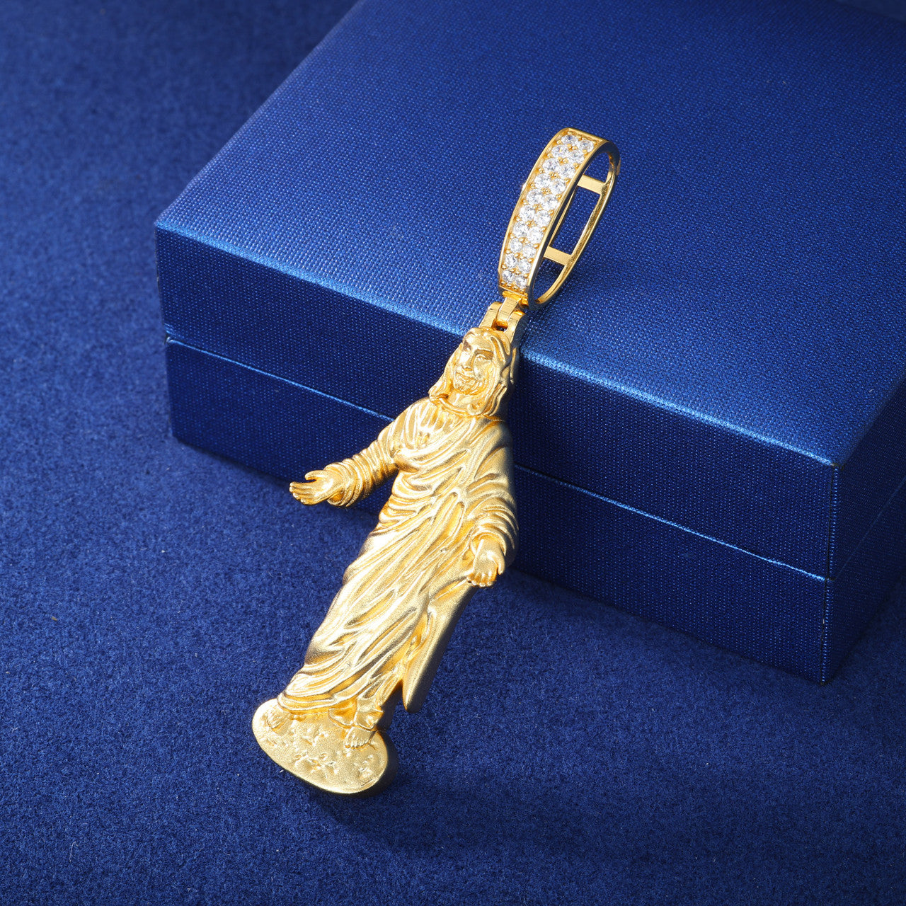 Thou Art Jesus | Hip Hop 18K Gold 925 Sterling Silver Moissanite Diamond Jesus Piece Pendant Chain