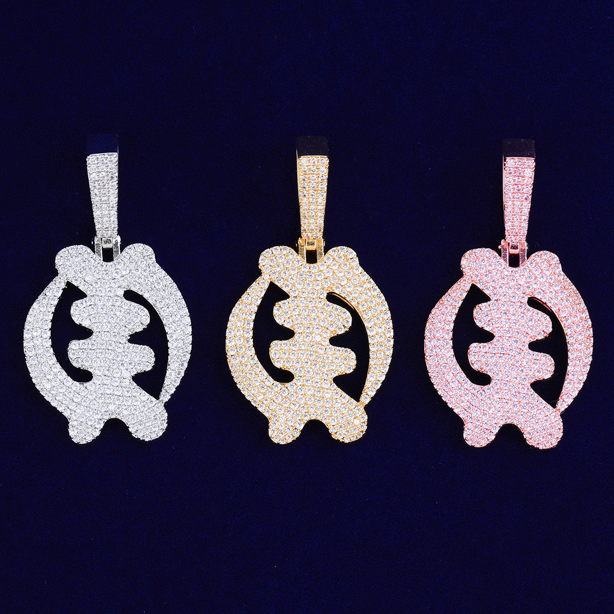 Ancient Ice | Nigerian Iced Blinged Out Fish Bone Diagram VVS Diamond CZ Hip Hop Pendant