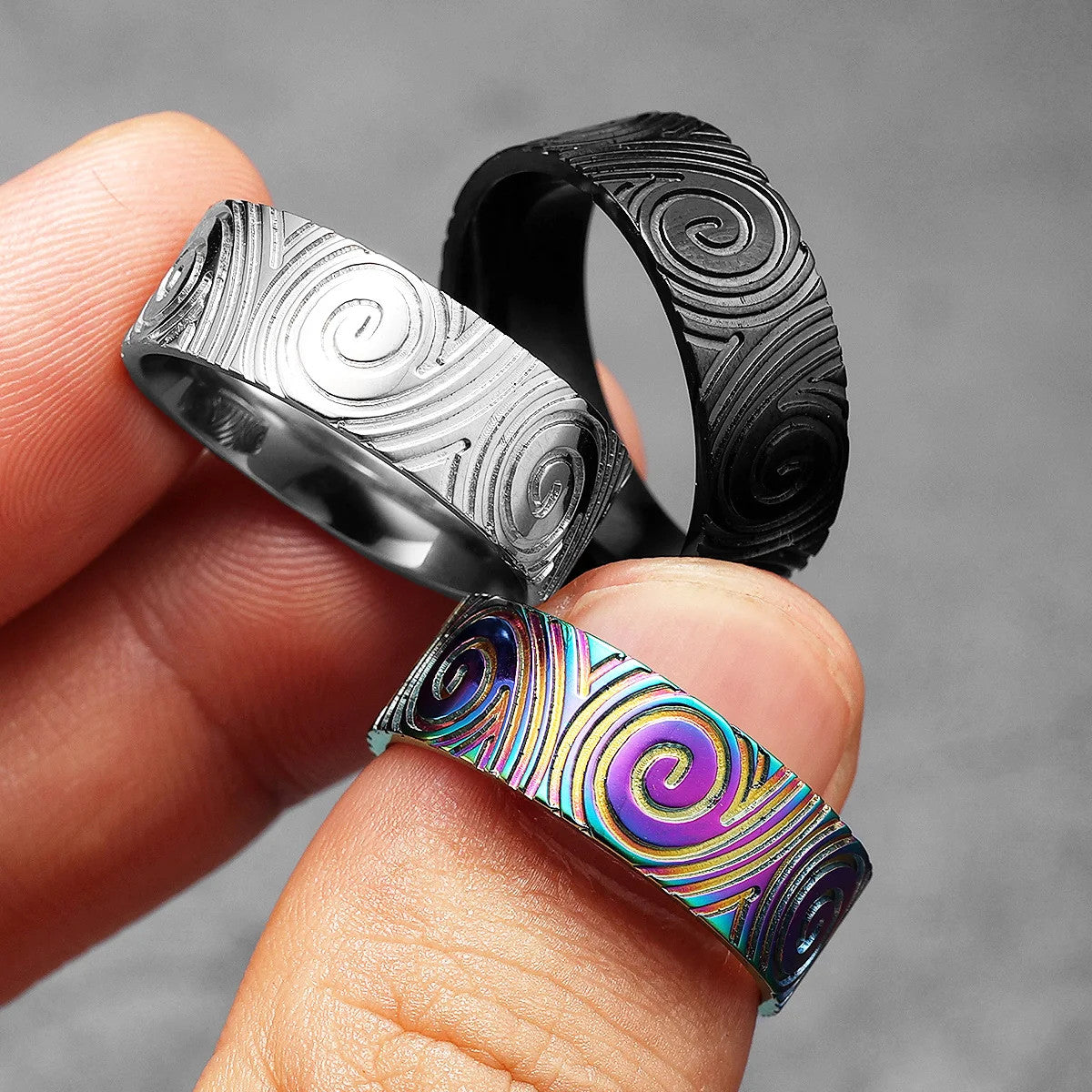 Swirl | Designer No Fade Stainless Steel Unique Personality Street Wear Rings