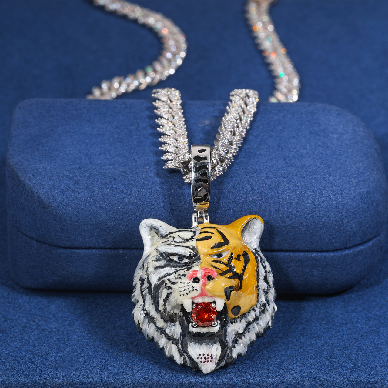 Tiger Ice | Moissanite VVS Diamond Jewel Tiger Head Hip Hop Pendant Chain Necklace